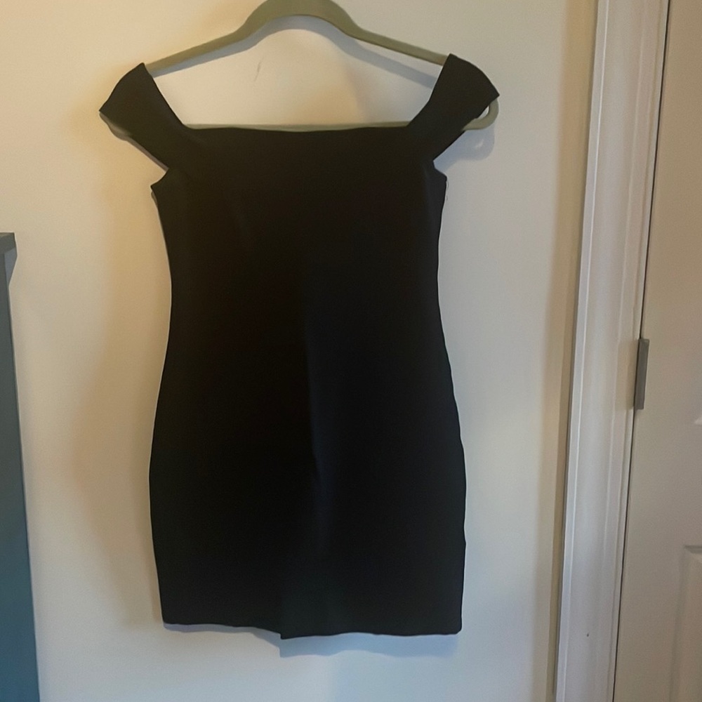 UO silence and noise body con OTS black mini dress